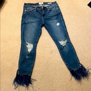 Frame Denim Jeans with Feather Fringe